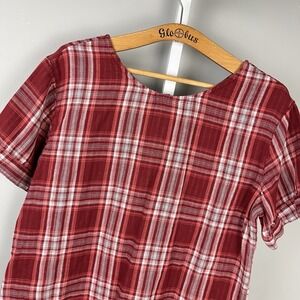 Canyon Guide Outfitters Double Cloth Shirt Top Womens L Red‎ Plaid Relaxed